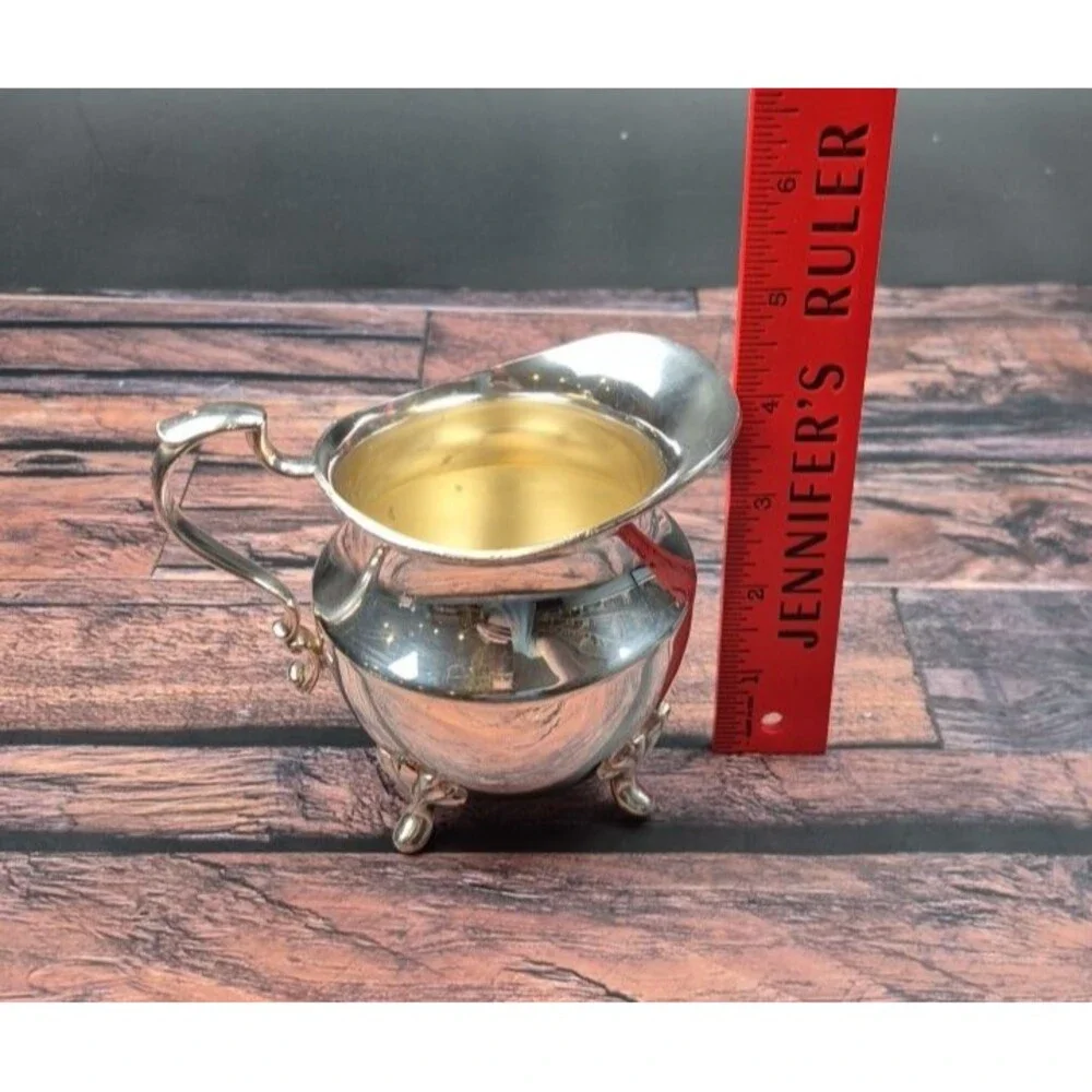 VTG Poole Silver Company 2500 Old English Style Footed Creamer & Open Sugar Bowl